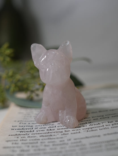 ローズクォーツ フレンチブルドック｜優しく寄り添ってくれる Rose Quartz French Bulldog