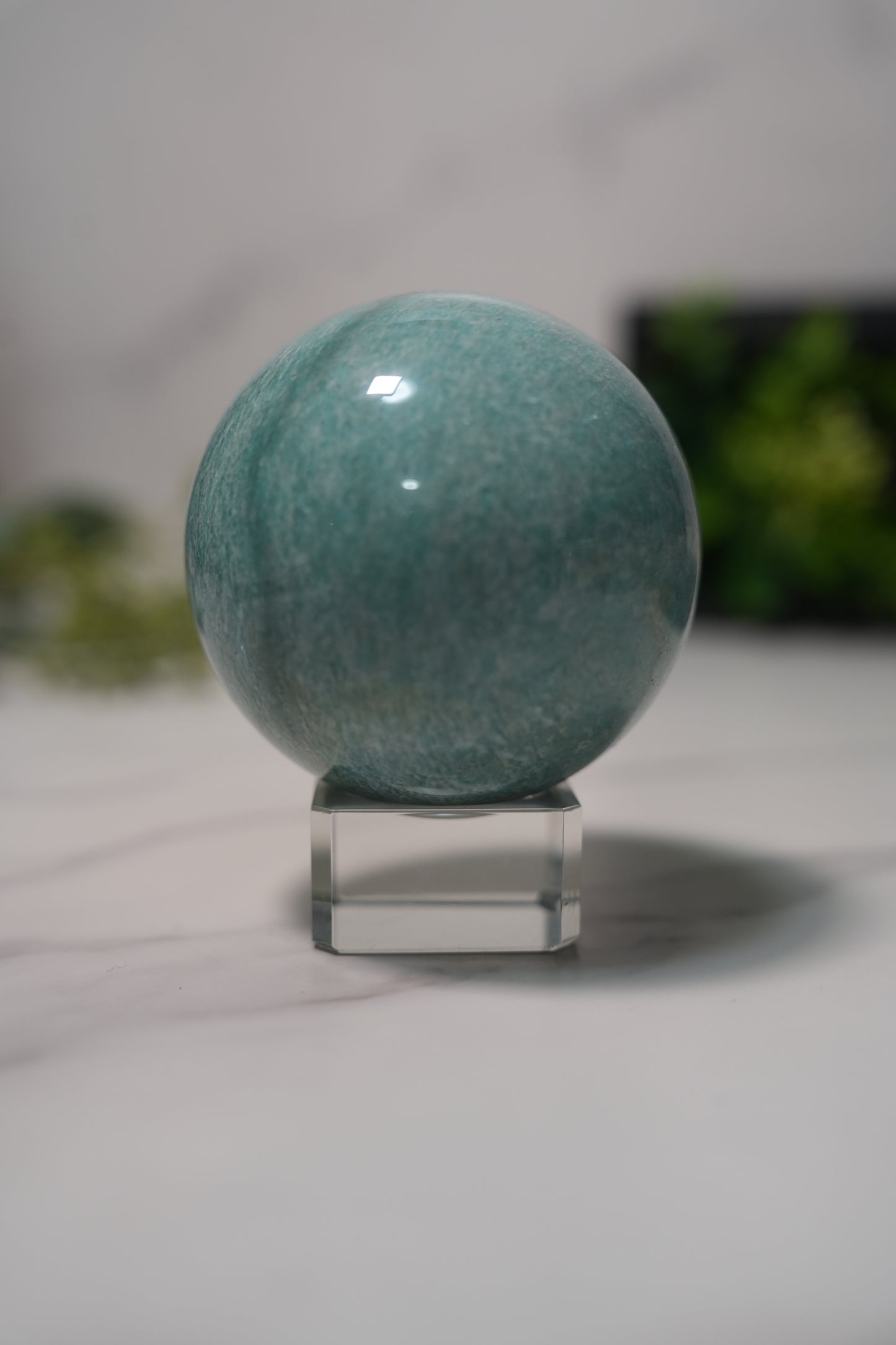 天然石 アマゾナイト スフィア　｜心に風を通す、静かな希望の石