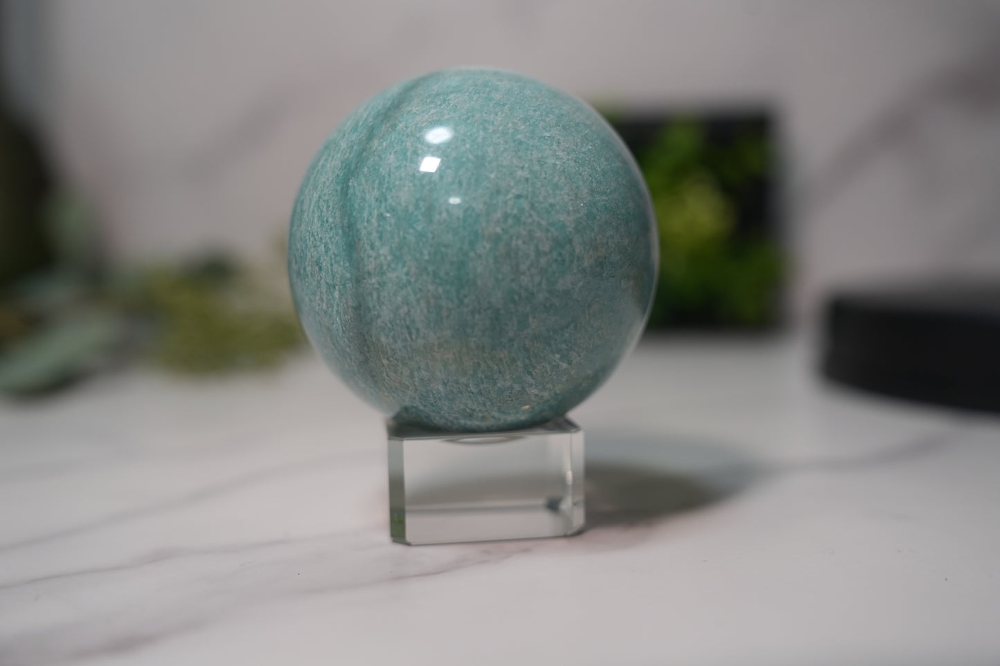 天然石 アマゾナイト スフィア　｜心に風を通す、静かな希望の石