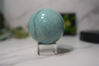 天然石 アマゾナイト スフィア　｜心に風を通す、静かな希望の石