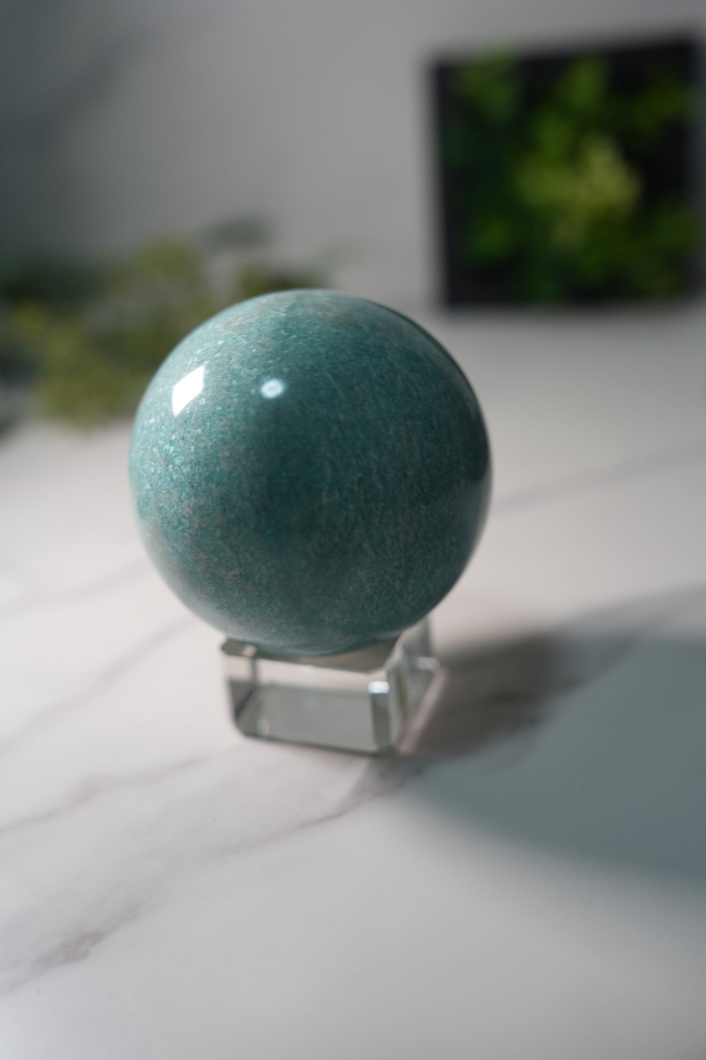 天然石 アマゾナイト スフィア　｜心に風を通す、静かな希望の石