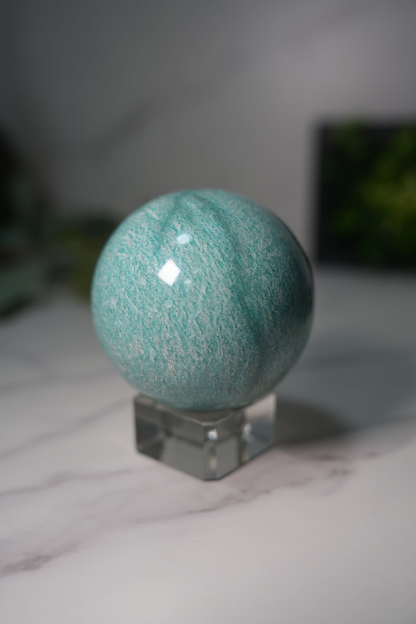 天然石 アマゾナイト スフィア　｜心に風を通す、静かな希望の石