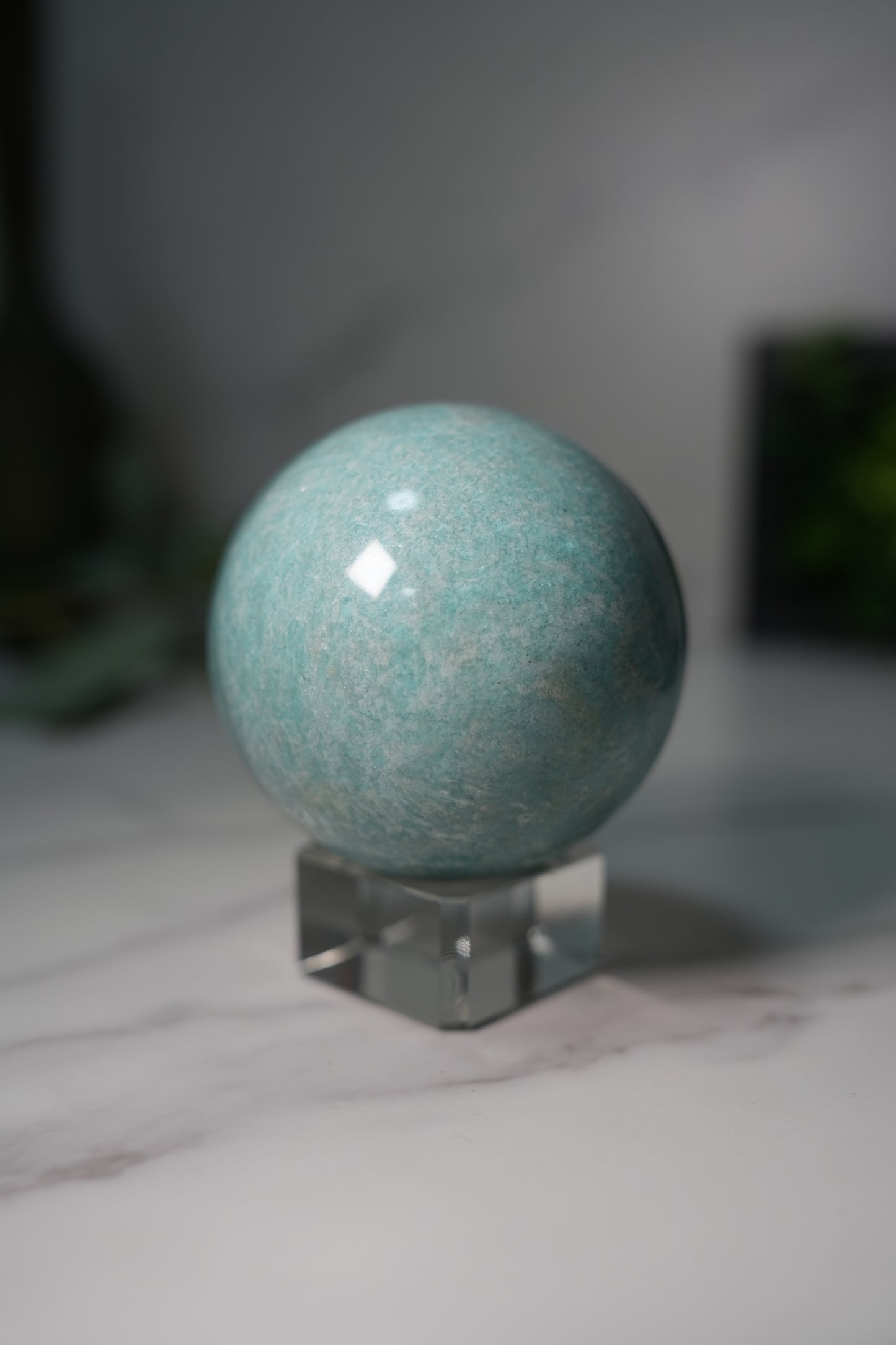 天然石 アマゾナイト スフィア　｜心に風を通す、静かな希望の石