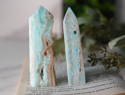 天然石 ヘミモルファイト ドゥルージー入り タワー｜心をクリアにする石 A　