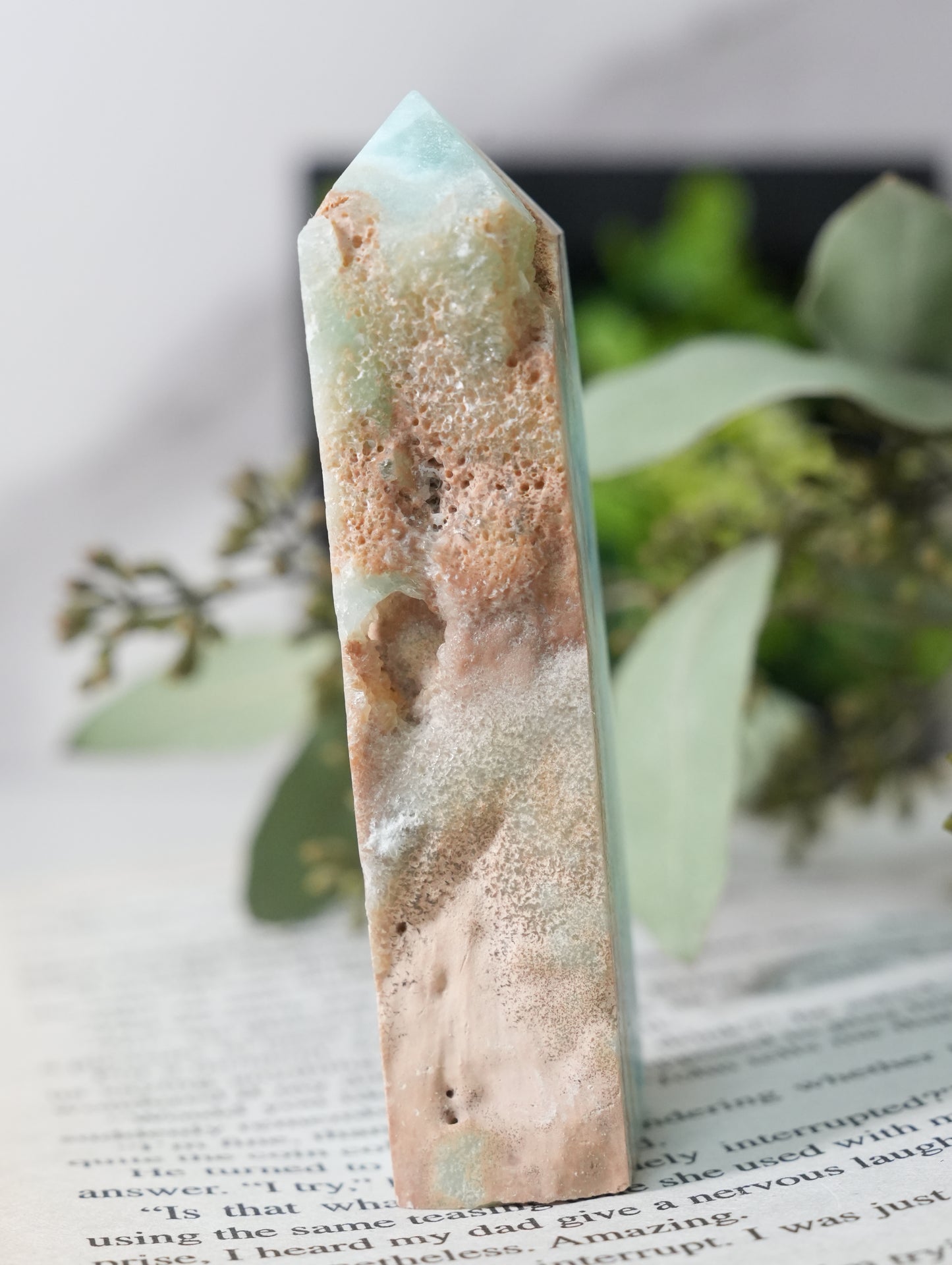 天然石 ドゥルージー 入り ヘミモルファイト  タワー｜純粋さを取り戻す B