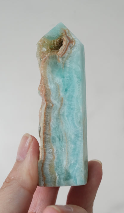 天然石 ドゥルージー 入り ヘミモルファイト  タワー｜純粋さを取り戻す B