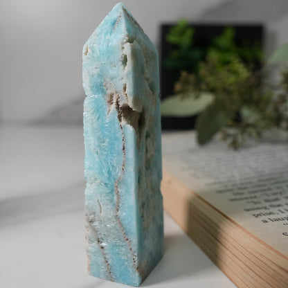 天然石 ヘミモルファイト ドゥルージー入り タワー｜心をクリアにする石 A　