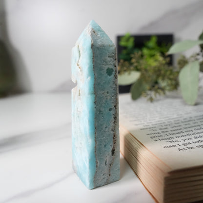 天然石 ヘミモルファイト ドゥルージー入り タワー｜心をクリアにする石 A　