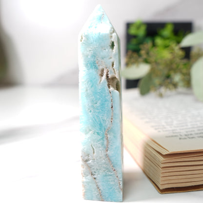 天然石 ヘミモルファイト ドゥルージー入り タワー｜心をクリアにする石 A　