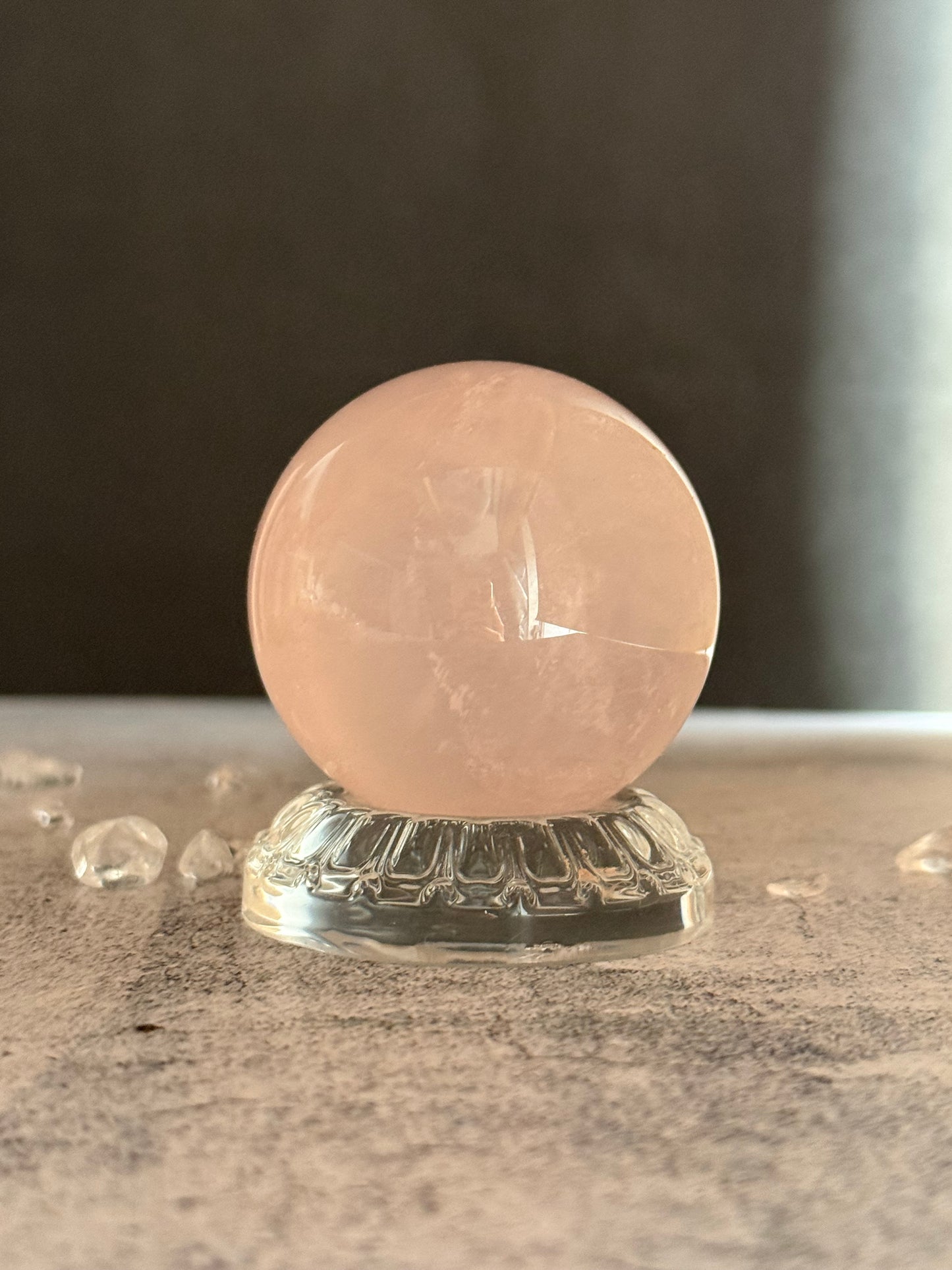 天然石 ローズクォーツ スフィア 44mm｜優しさを思い出す