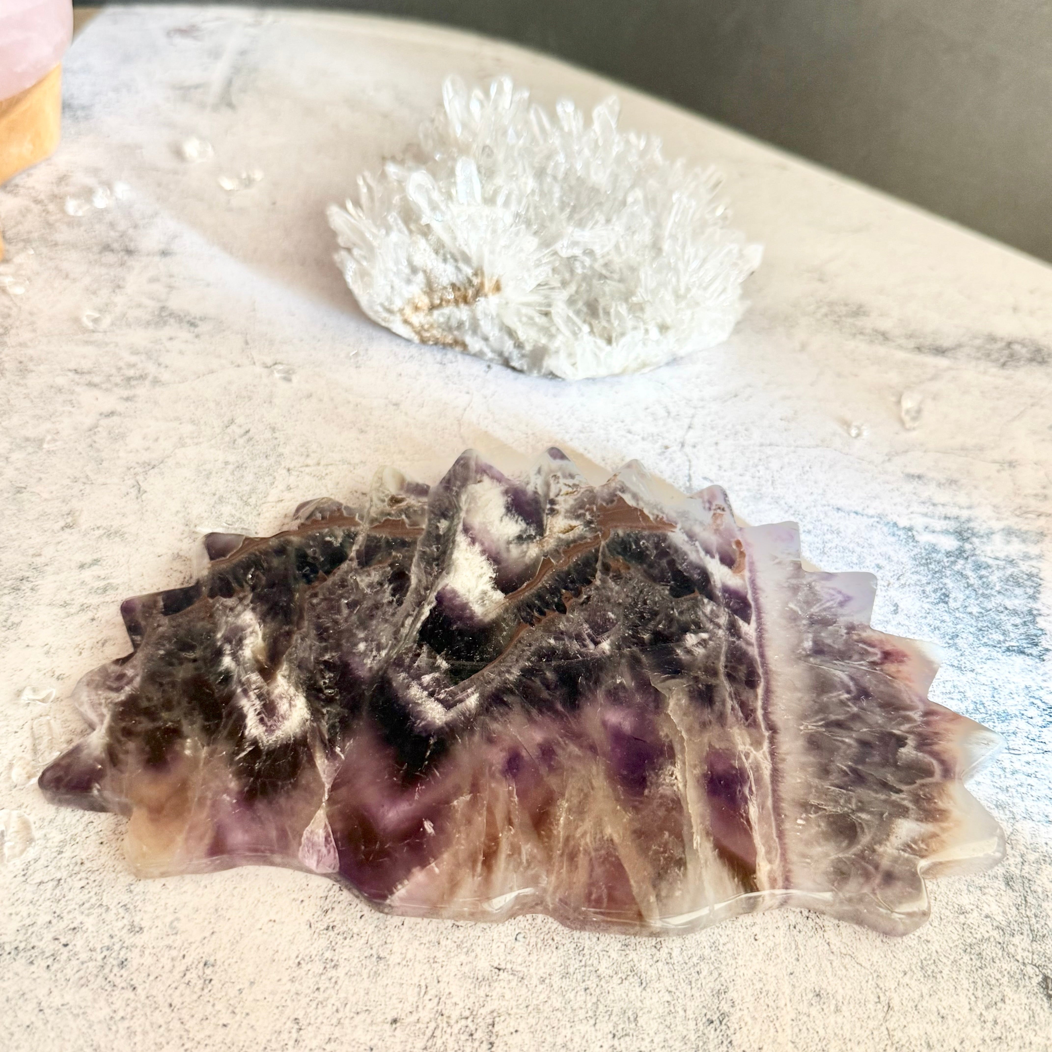 ドリームアメジスト 孔雀プレート 紫水晶 浄化 美意識 天然石