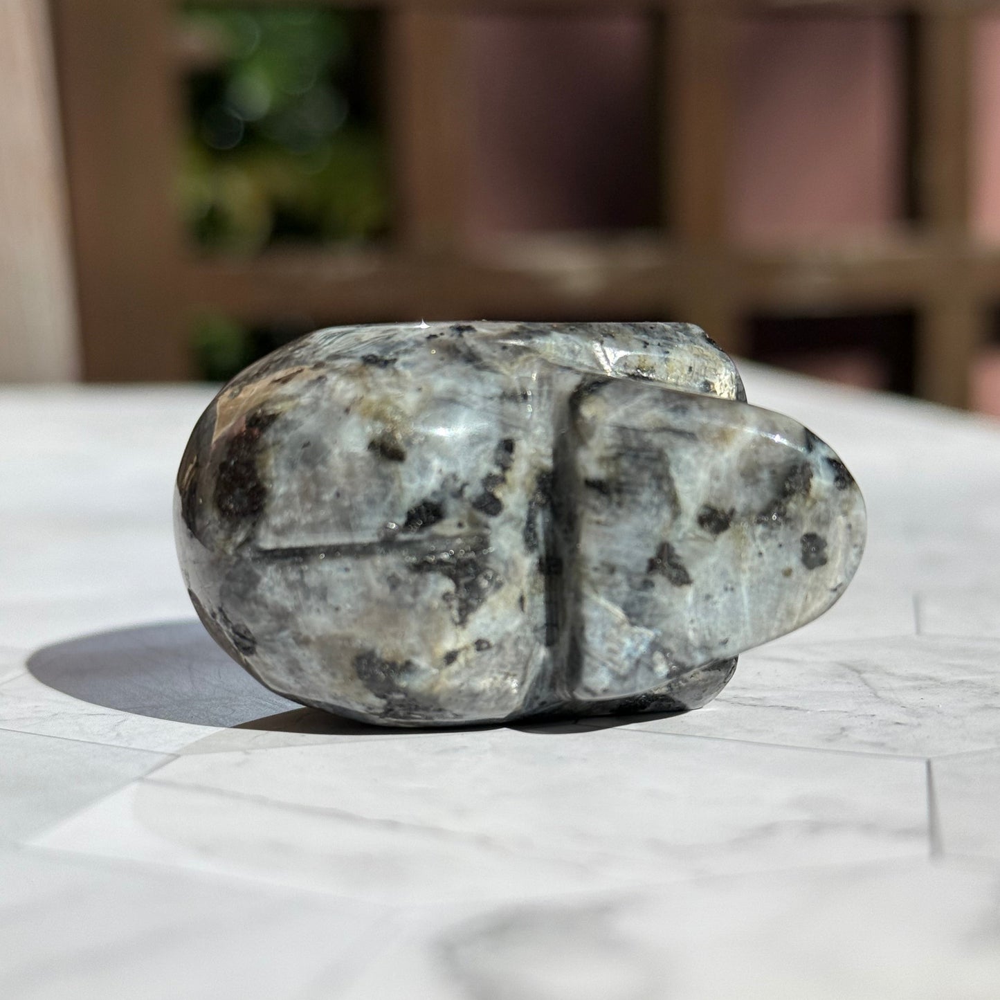 ラルビカイト スカル 骸骨 ドクロ  Larvikite Skull