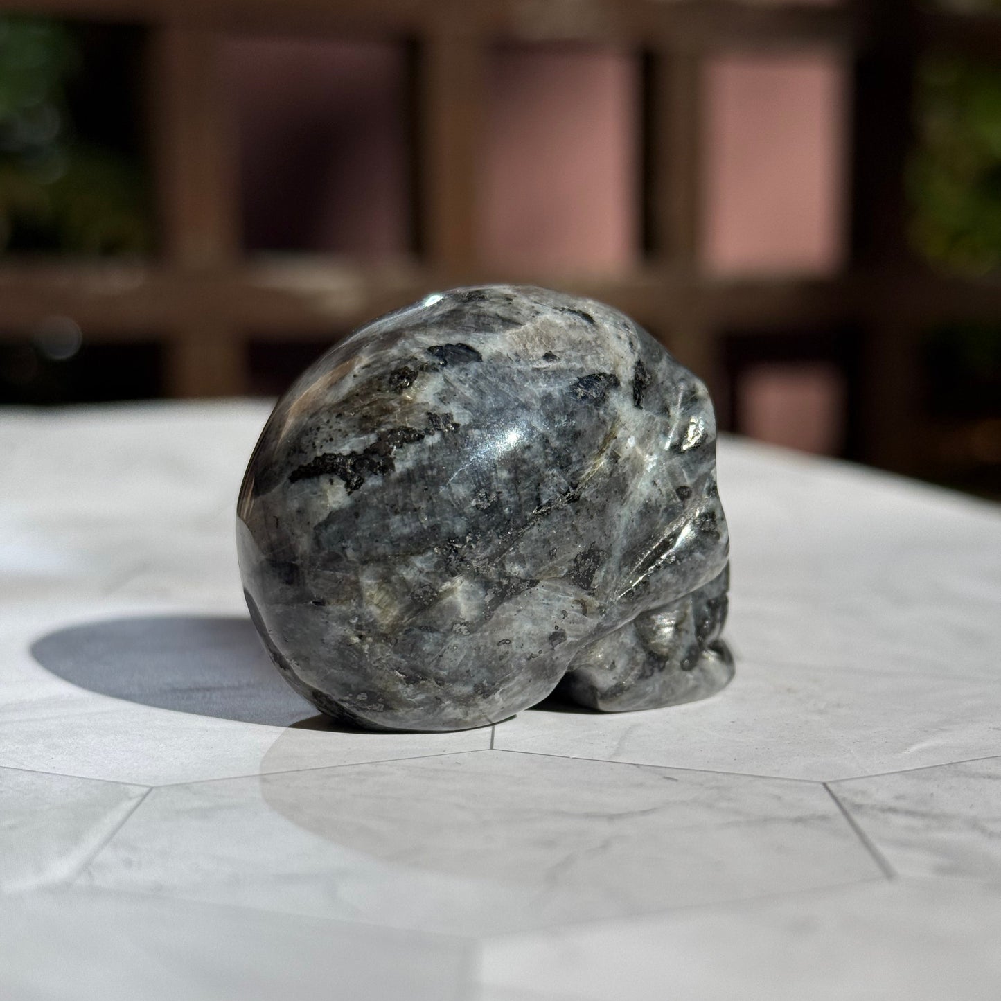 ラルビカイト スカル 骸骨 ドクロ  Larvikite Skull