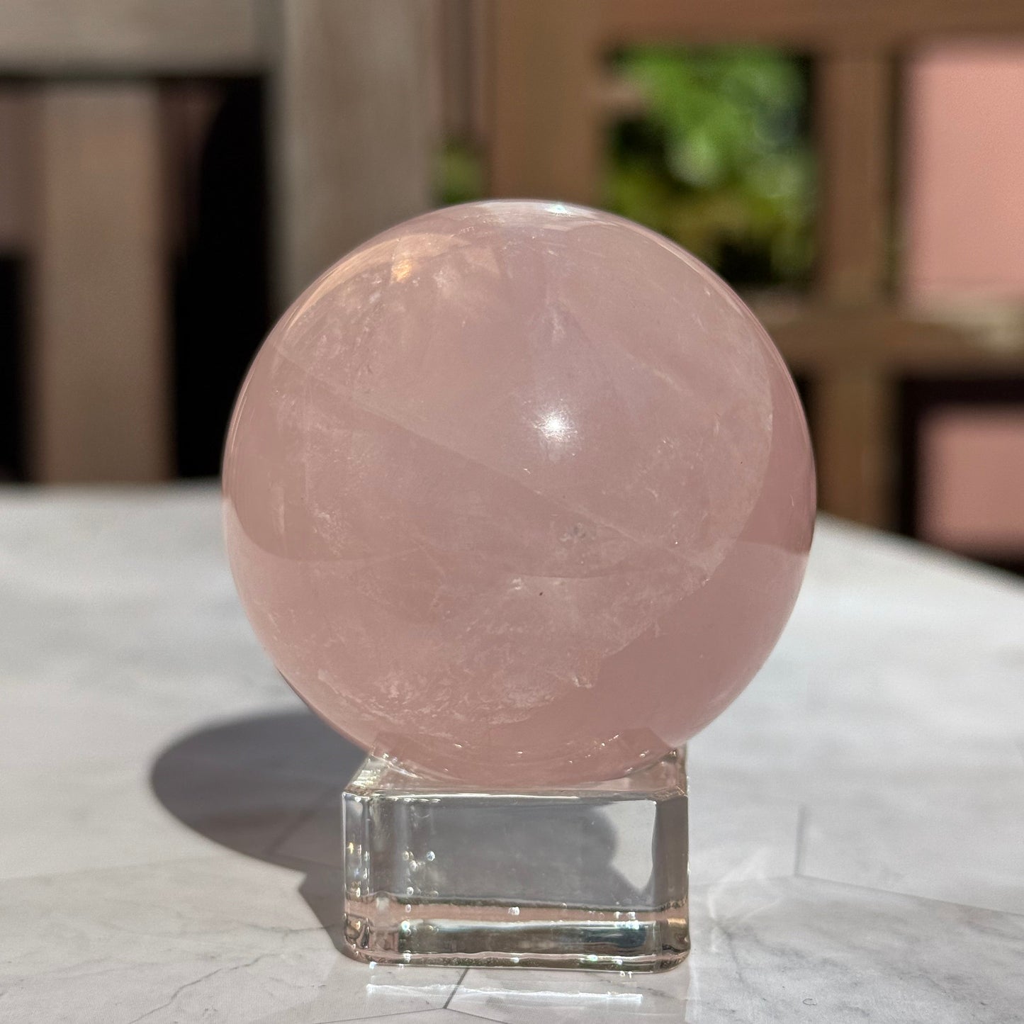 天然石 ローズクォーツ スフィア 球体｜優しさを思い出す