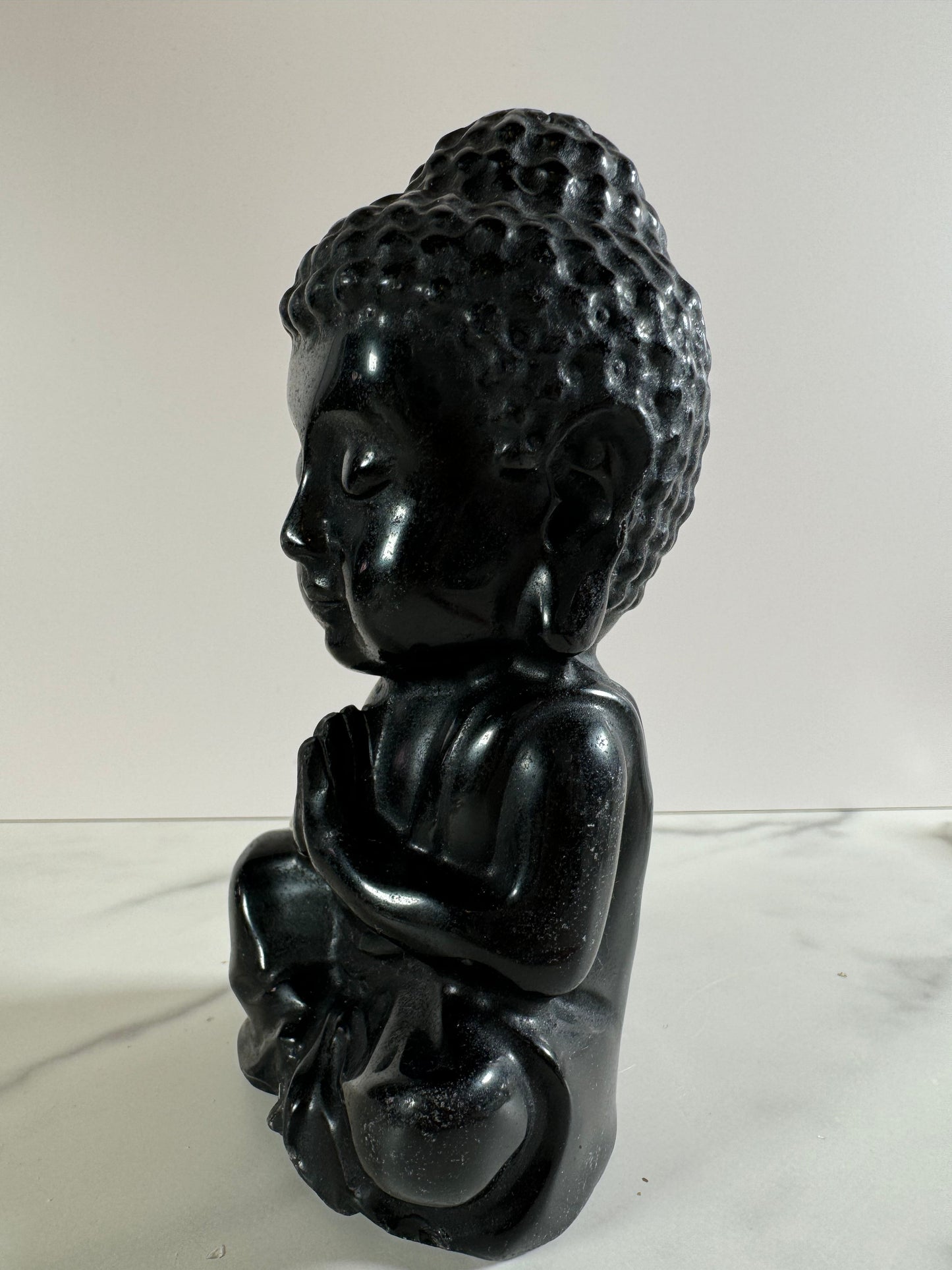 心の闇を光に変える守護の石｜ブラックアイスオブシディアン 大仏 Black Ice Obsidian Buddha