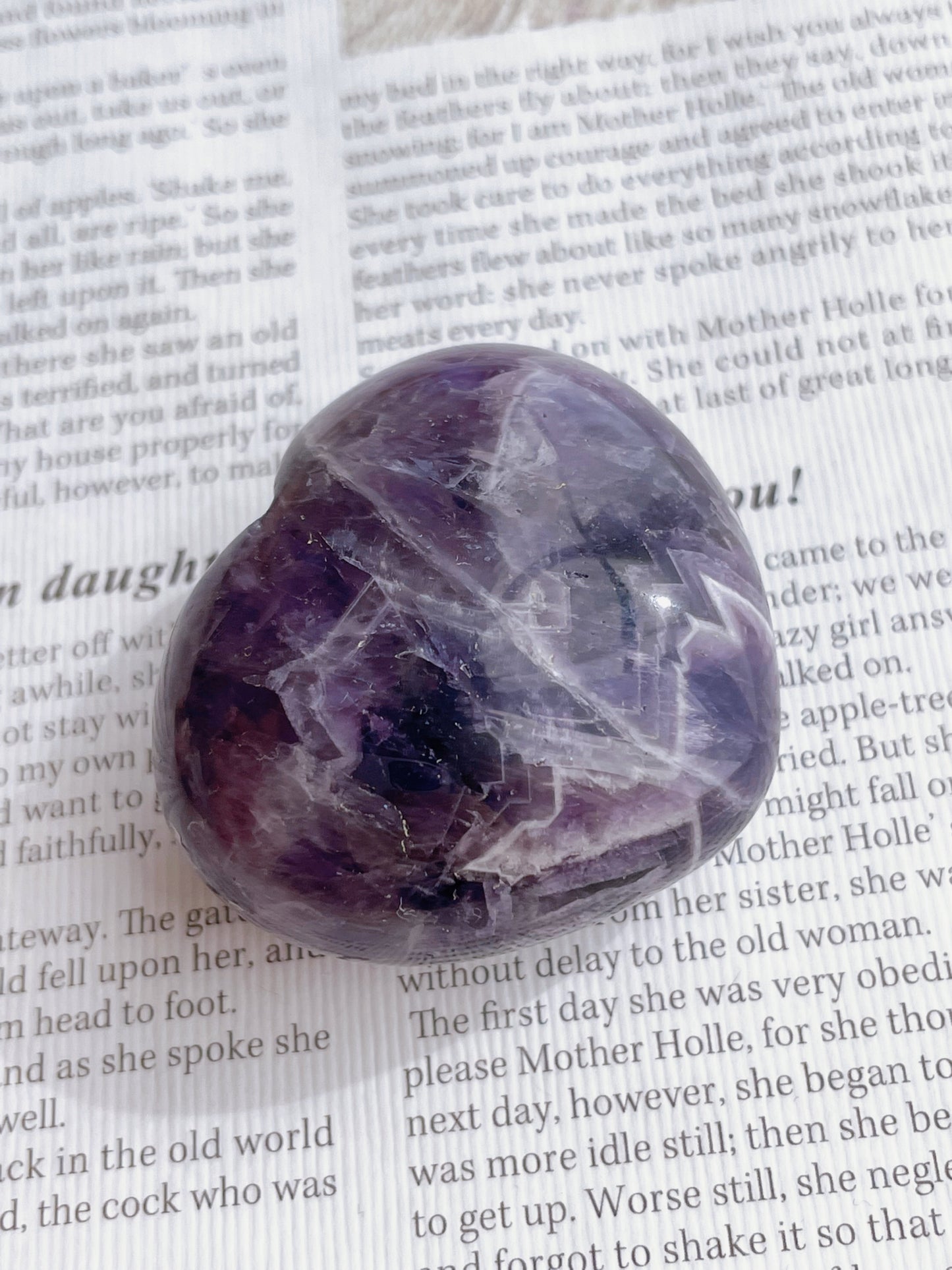 天然石 ドリームアメジスト ぷっくり ハート｜愛の絆を深める癒しの石