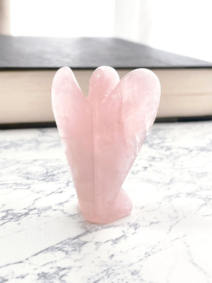 天然石 ローズクォーツ エンジェル 型 天使｜優しい気持ちになれる石